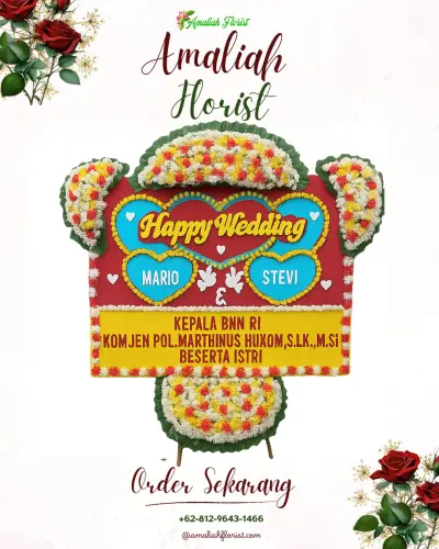 Karangan Papan Bunga Pernikahan di Panggi